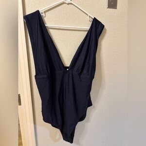 J Crew Reimagined Navy Blue One Piece Bathing Suit Womens Size 18